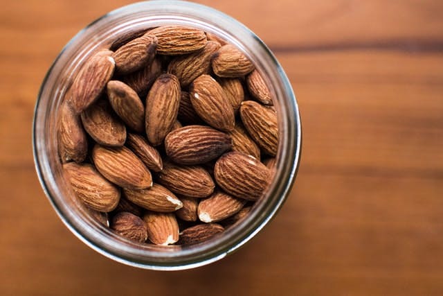 a jar of almonds