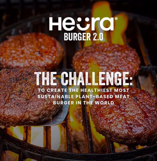 Heura burger patties on grill