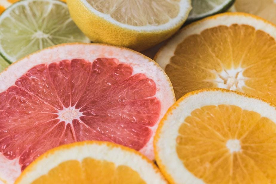 citrus slices up close