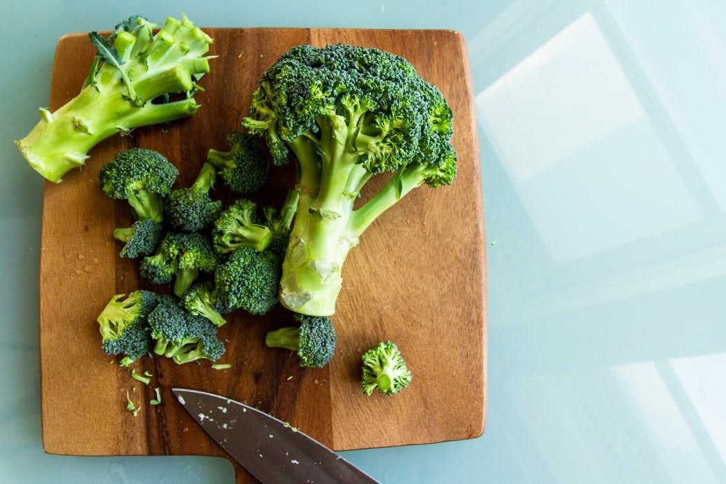 broccoli on a chopping board