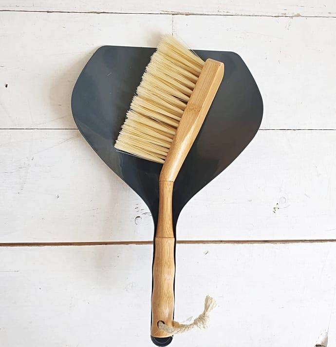 bamboo dustpan and brush