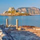 Island Kastri and ruins on Kos, Greece