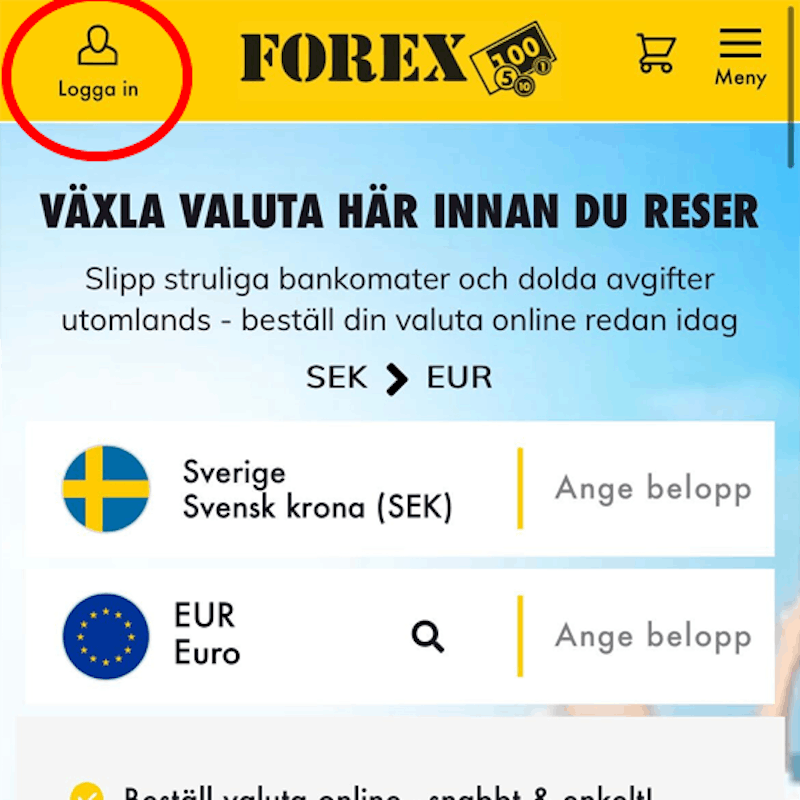 logga in på forex