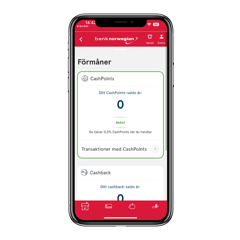 1. Använd kreditkort från Norwegian