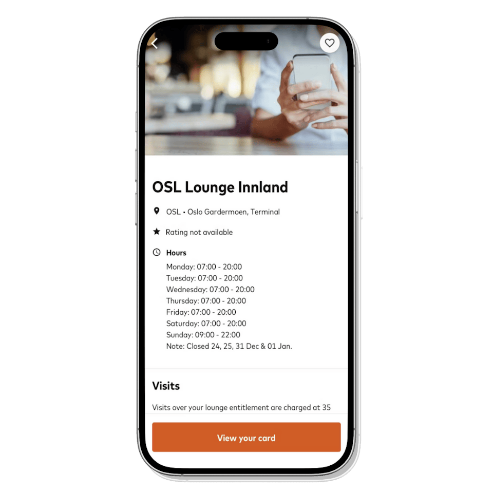 OSL Lounge åpningstider
