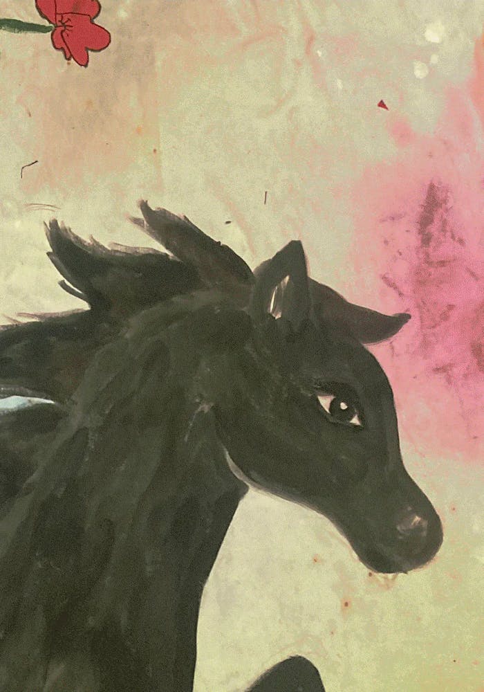 Barn som tegner en hest