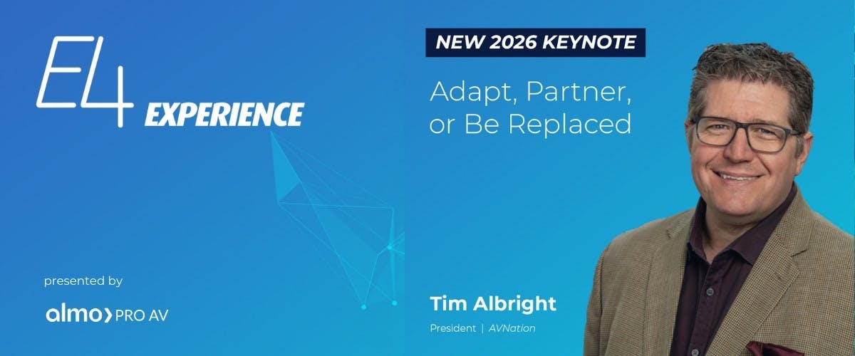 Almo Pro AV Ignites 2026 E4 Experience Tour Next Month; New Keynote Led By Influencer, Author Tim Albright – January 14, 2026