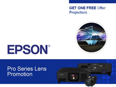 Epson Pro Series Lens Promotion. Get One Free Offer.