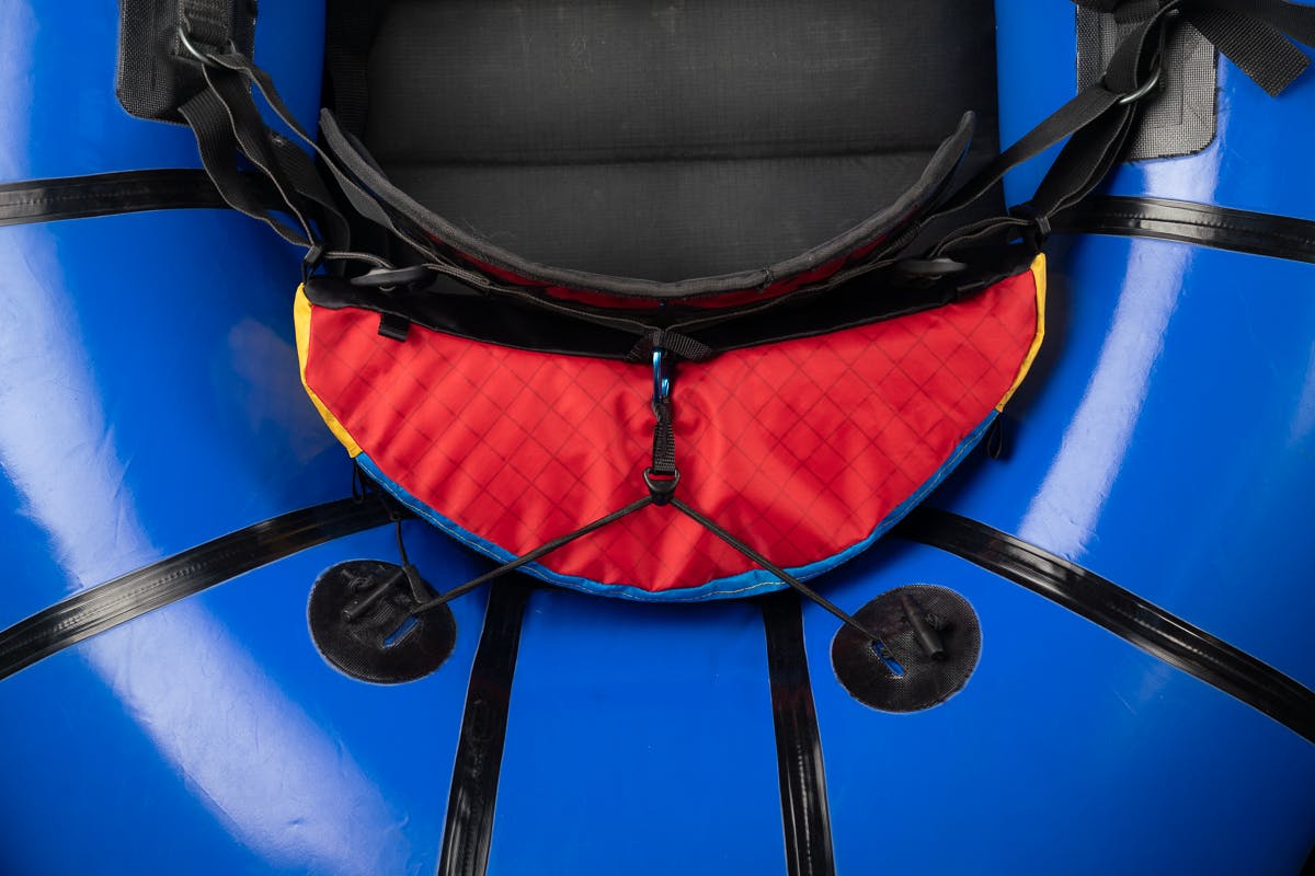 Bag fits behind packraft seat