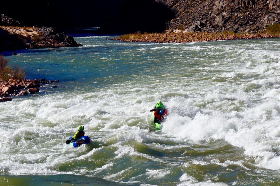 Paddling the big water of the Grand Canyon. 