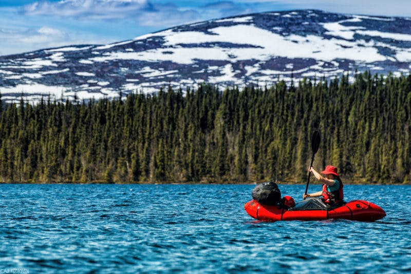 &#x201C;This is Katja in the red packraft. I can&#x2019;t remember the exact places. There are a lot of small lakes you find when you paddle through the Sjaunja&#xE4;lven (River of Sjaunja). Some of the lakes have Sami-name and some those have Finnish name. Finnish people started to settle to the most northern places in 1580, and they were the first people who lived in the north in same places with houses. Sami-people were in that time moving all the time, they were nomads.&quot; -Caj Koskinen