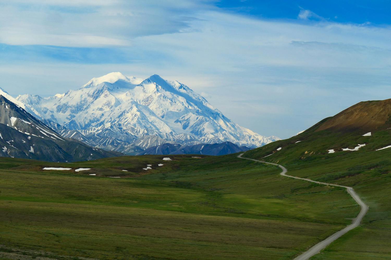 Winding road through Denali National Park.