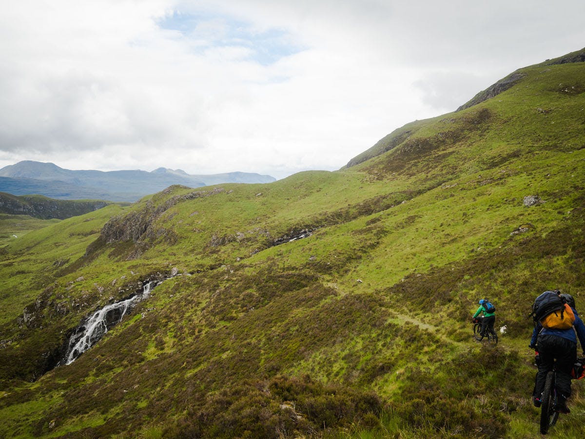 Bikerafting Loch Maree, Scotland.