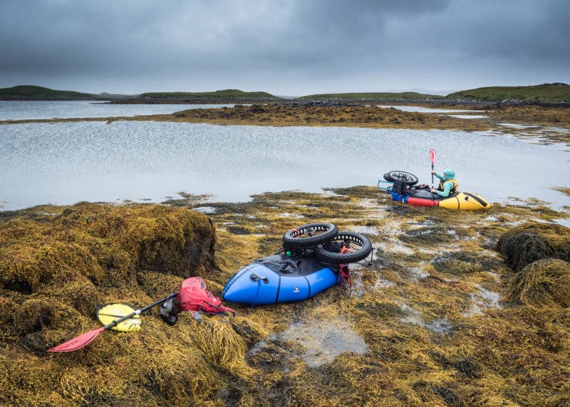 &quot;The first day we tried to put on the water on the island of North Uist, the weather gods were not with us and the sunshine was in liquid form. This sheltered inlet let us get the boats out through the seaweed, but when Annie rounded the corner the wind was running at force 4 or 5, and good sense told us to get off and carry on our way by bike that day until it eased. Even in midsummer the full force of Atlantic weather hits these islands, and to say that the conditions can be fickle would be very diplomatic!&quot; Photo: Huw Oliver