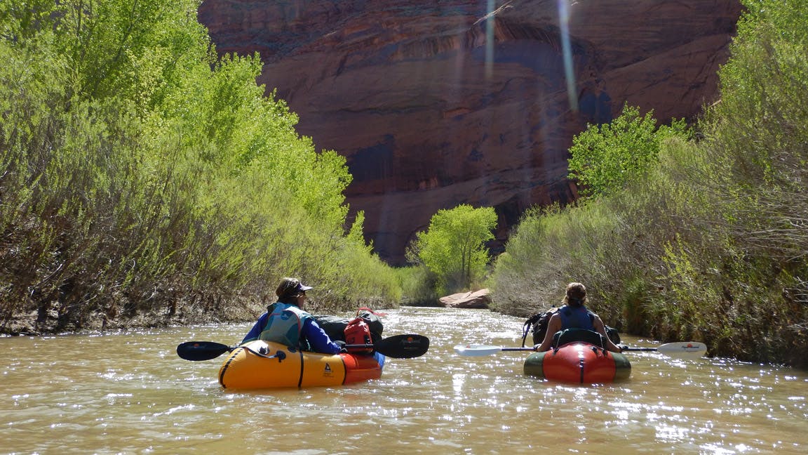 The upper stretches of this trip had a fair amount of overgrown plants on both banks that felt a bit like an irrigation ditch at times, but those sections are short, and lead you to big rewards and canyon views downstream.