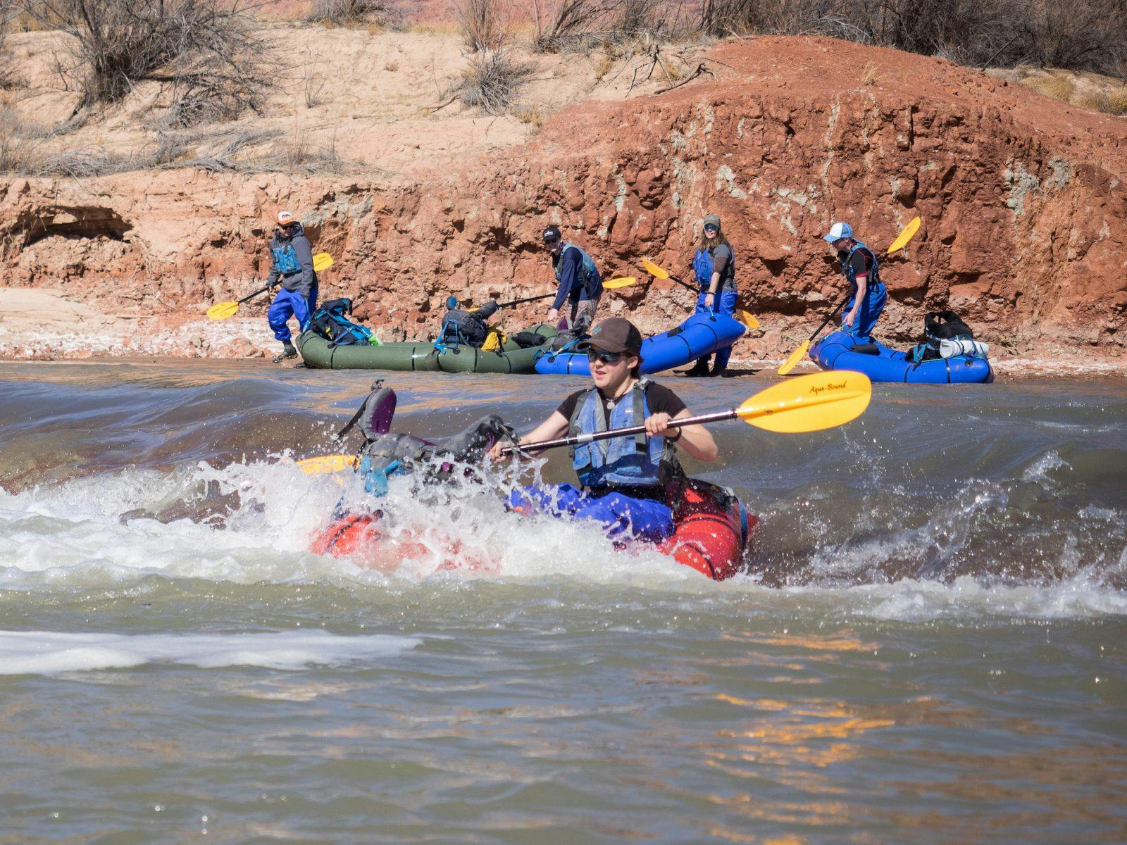 Lacey enjoying a little whitewater fun on the Colorado River.