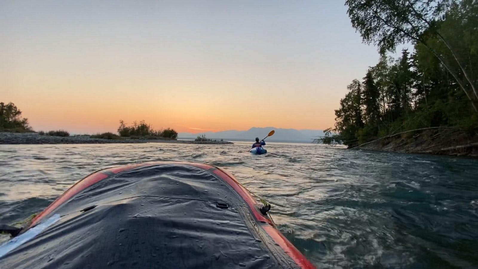 The Tanalian River flowing into Lake Clark at sunset. Photo by: Paul Gabriel