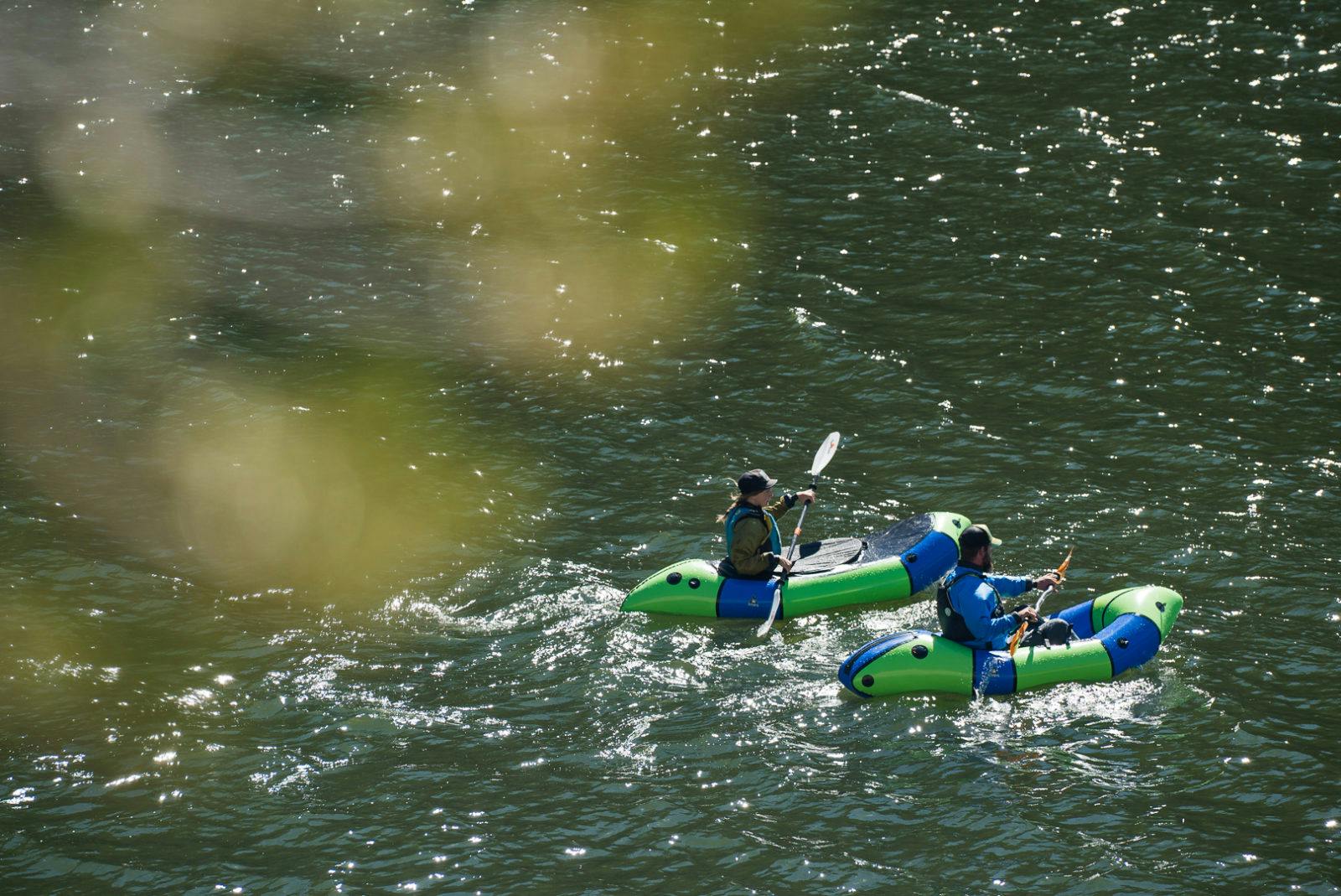 CEO Thor Tingey and Customer Service Rep Molly Harrison paddling a windy afternoon at McPhee Reservoir. Photo by Pro Team Athlete Steve Fassbinder.