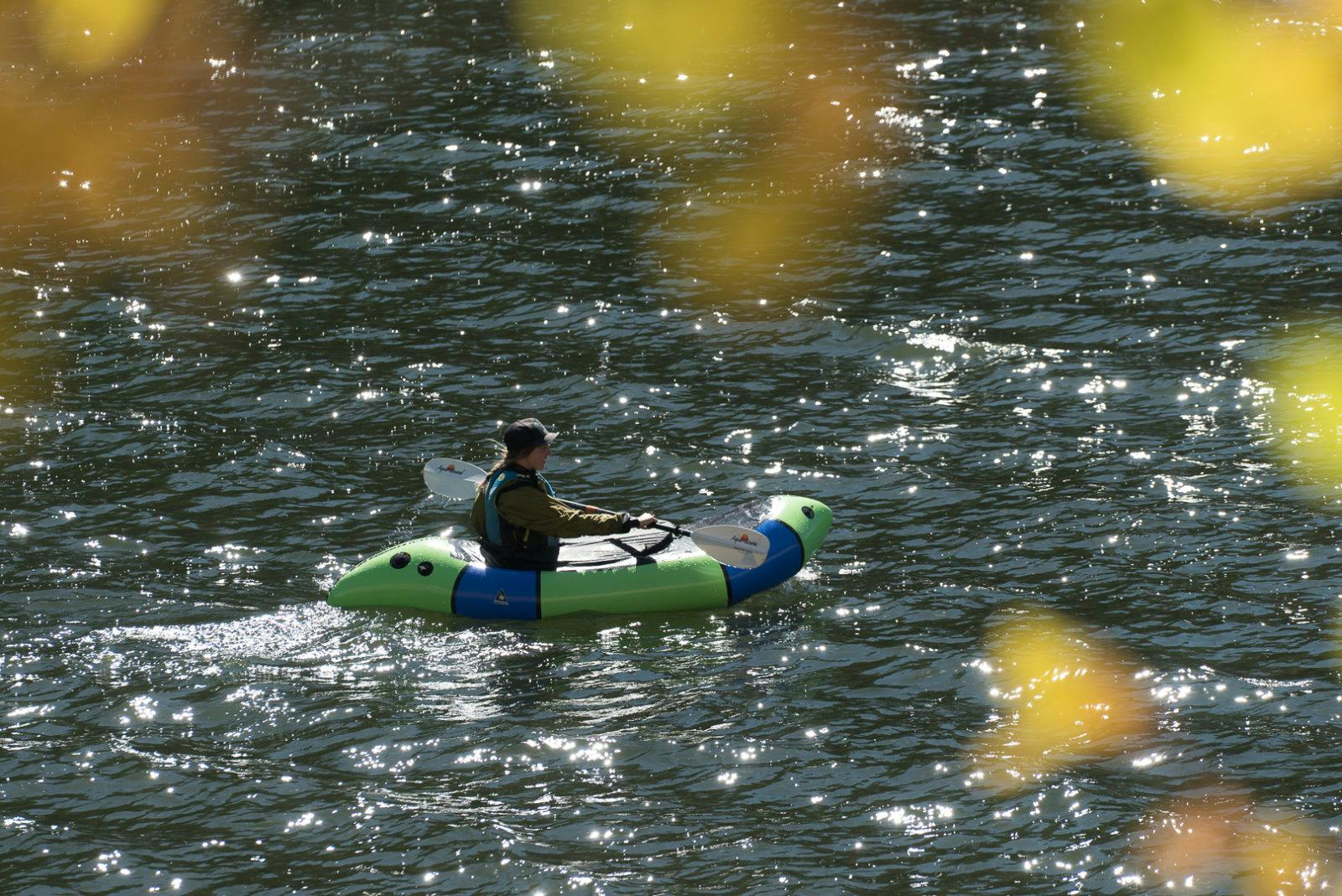 Molly Harrison practicing her paddling skills on McPhee Reservoir. Photo by Steve Fassbinder.