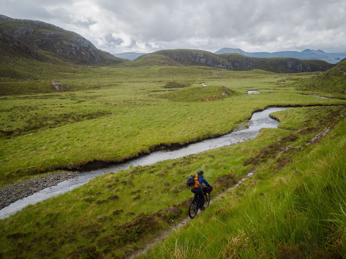 Bikerafting Loch Maree, Scotland.