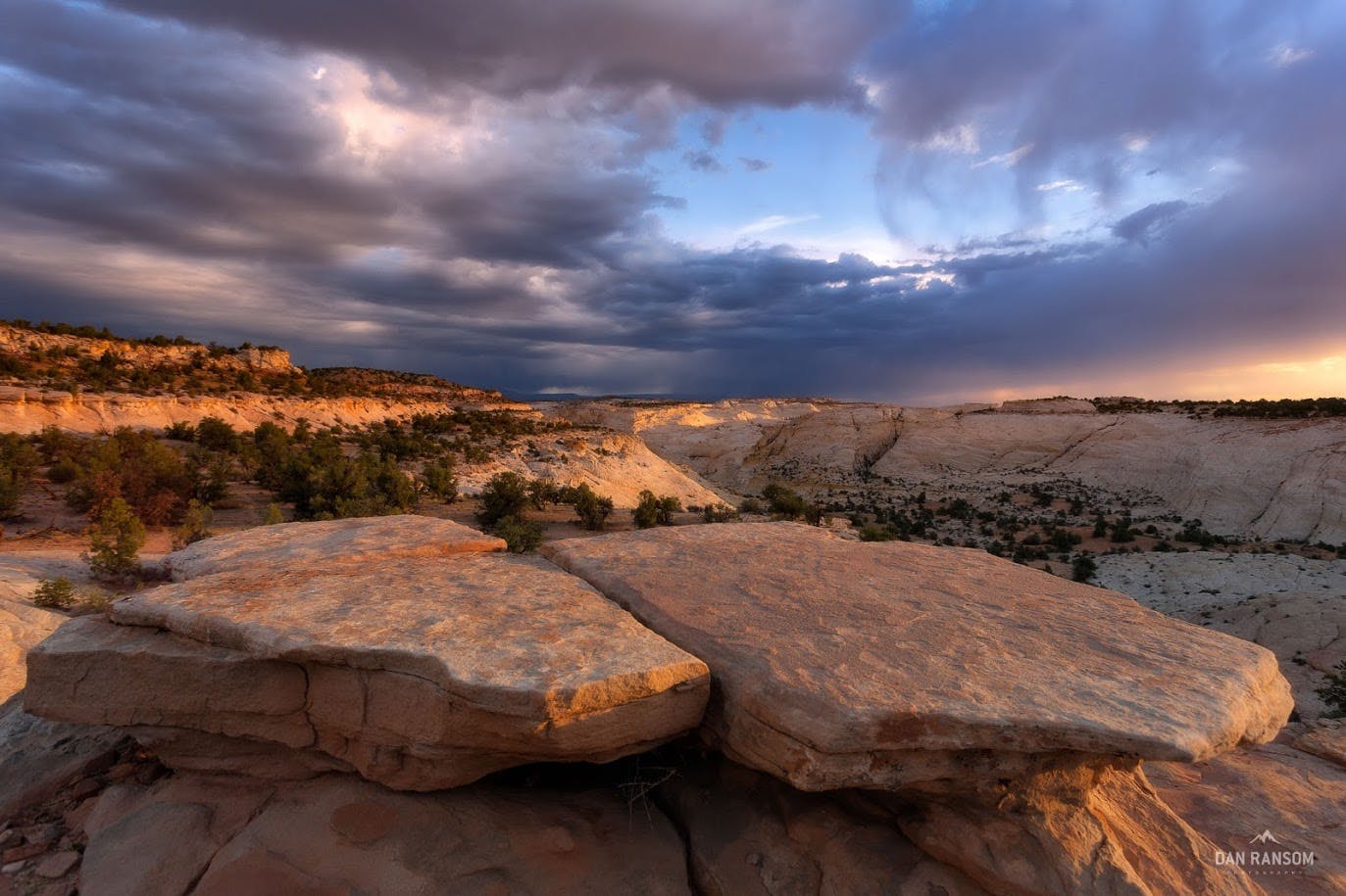 Moody skies over the Escalante landscape.