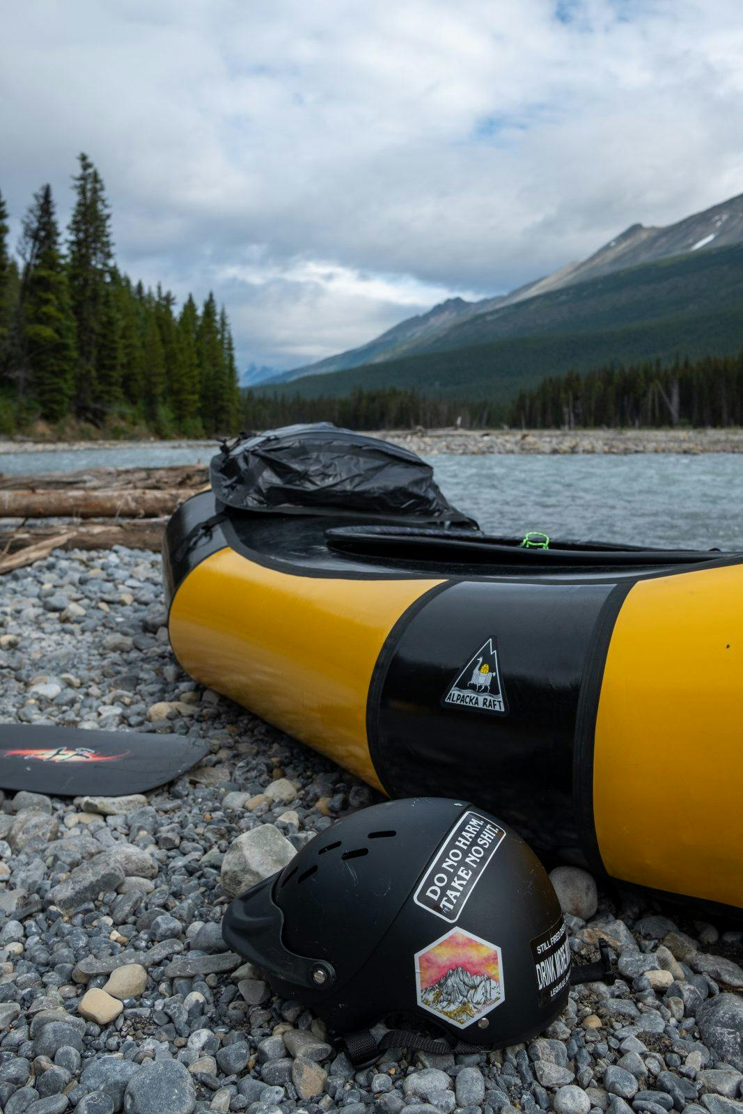 Coburn's 'bumblebee' Narwhal, ready to get on the river. Photo by Coburn Brown