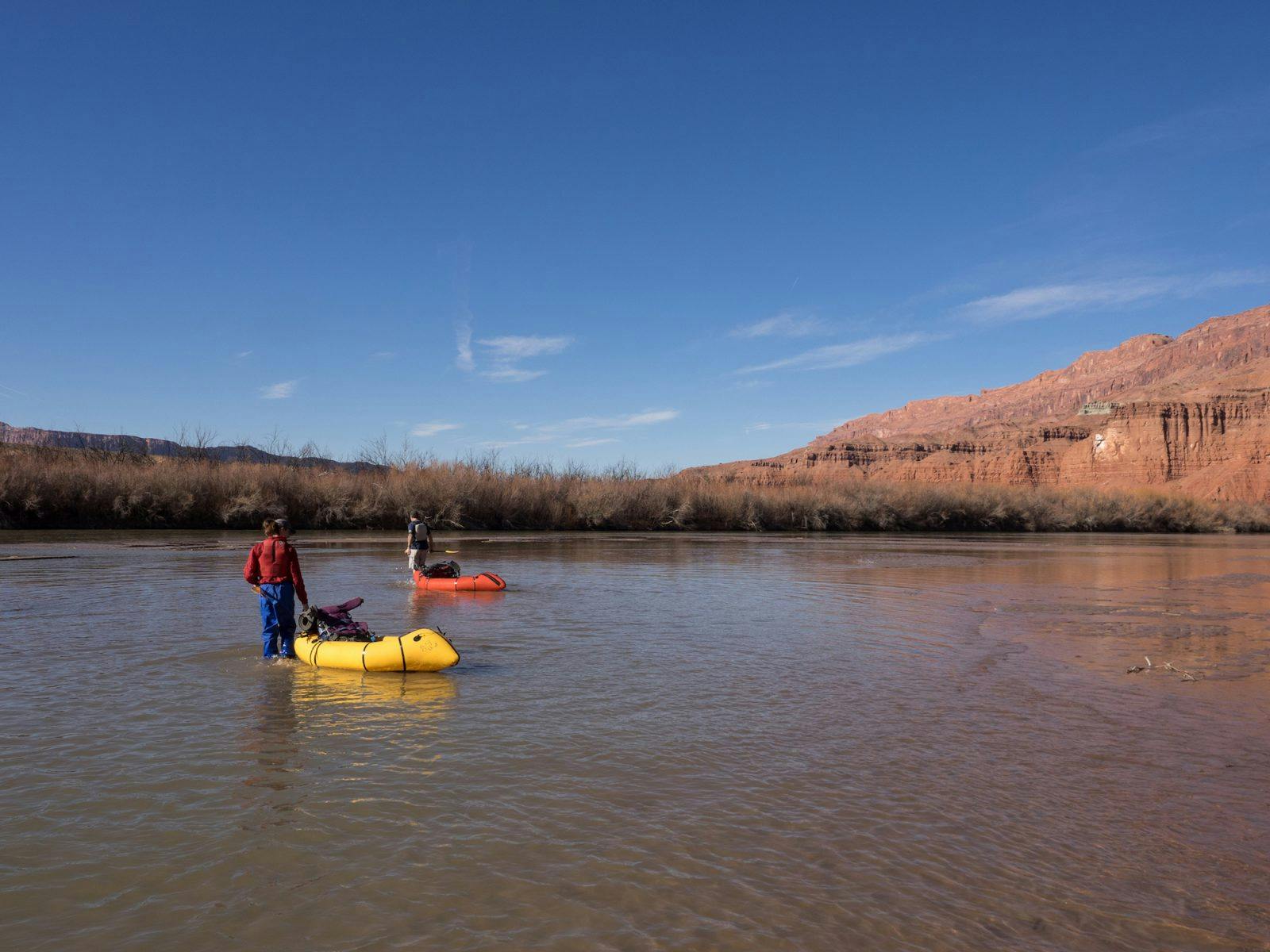 The first steps to find some current on the Colorado River. 