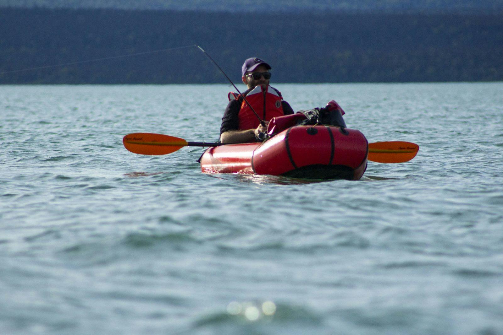 Paul Gabriel fishing with a view on Lake Clark. Photo by: Sam Carter