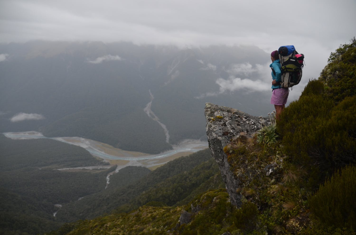 On a trek through New Zealand.