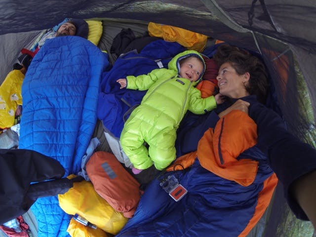 Family camping backcountry packrafting trip