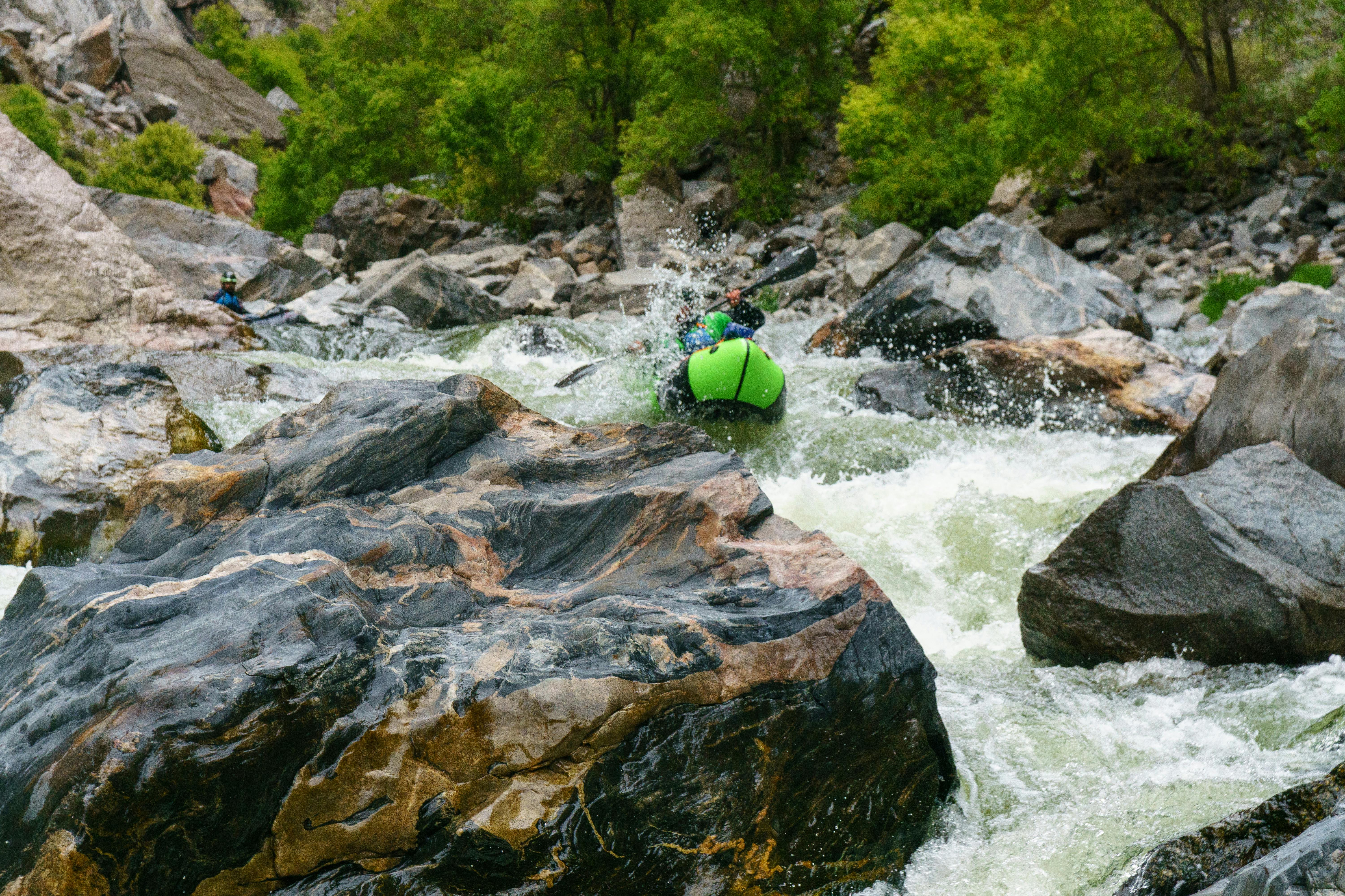 A lime green Gnarwhal in the Black Canyon. Photo by Thor Tingey.