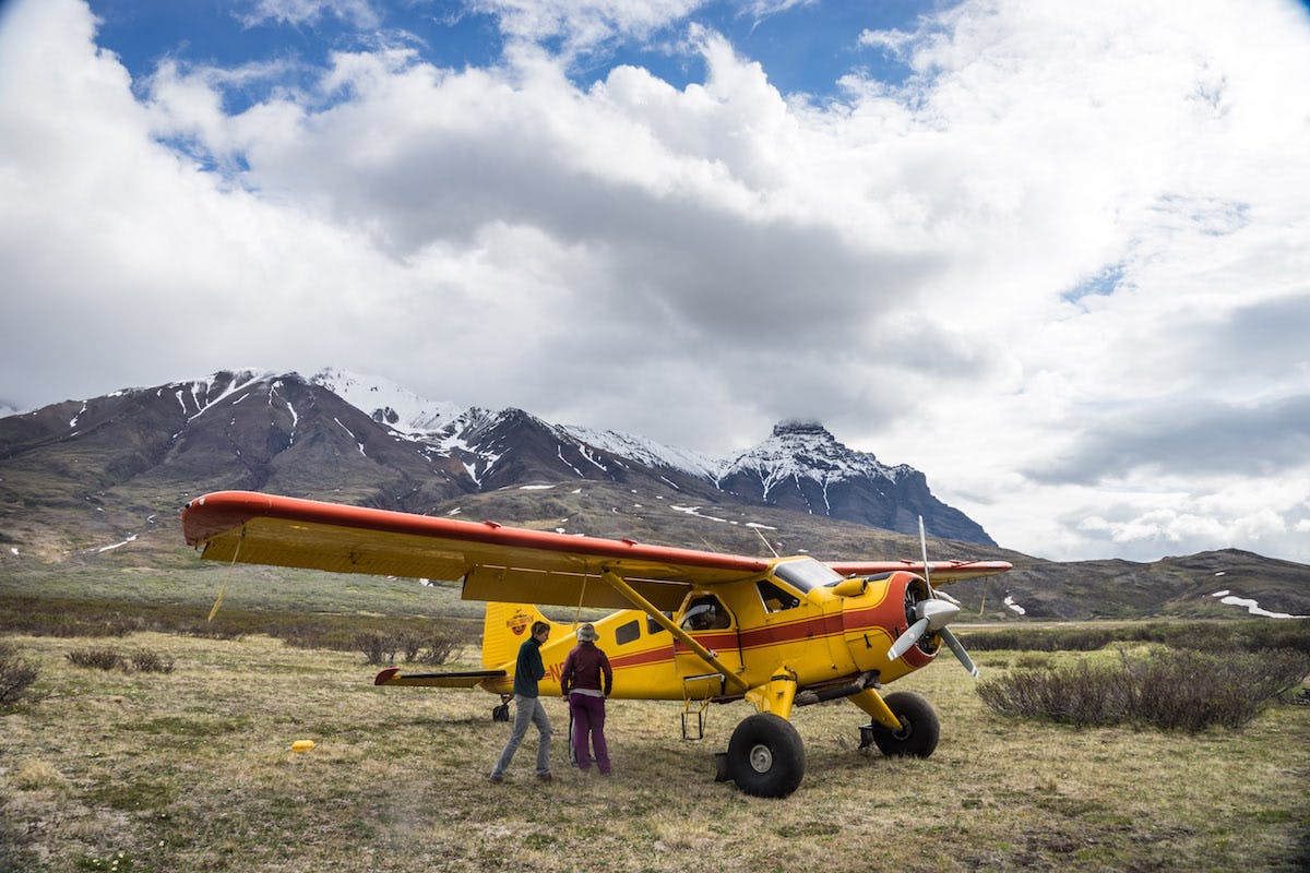 Bush plane landing at Skolai Pass. &#xA0;What have we gotten ourselves in to??? &#xA0;20 minutes later we had a Grizzly Bear encounter.