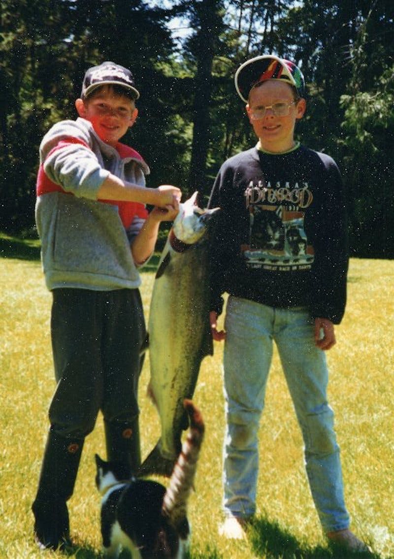 This is a photo of my friend Jesse&#x2019;s first chinook. My parents own a cabin near Port Angeles on the Olympic Peninsula in Washington State. It&#x2019;s an absolute sportsman&#x2019;s paradise. Even to this day, I enjoy helping friends and loved ones catch fish as much as I love catching fish myself.