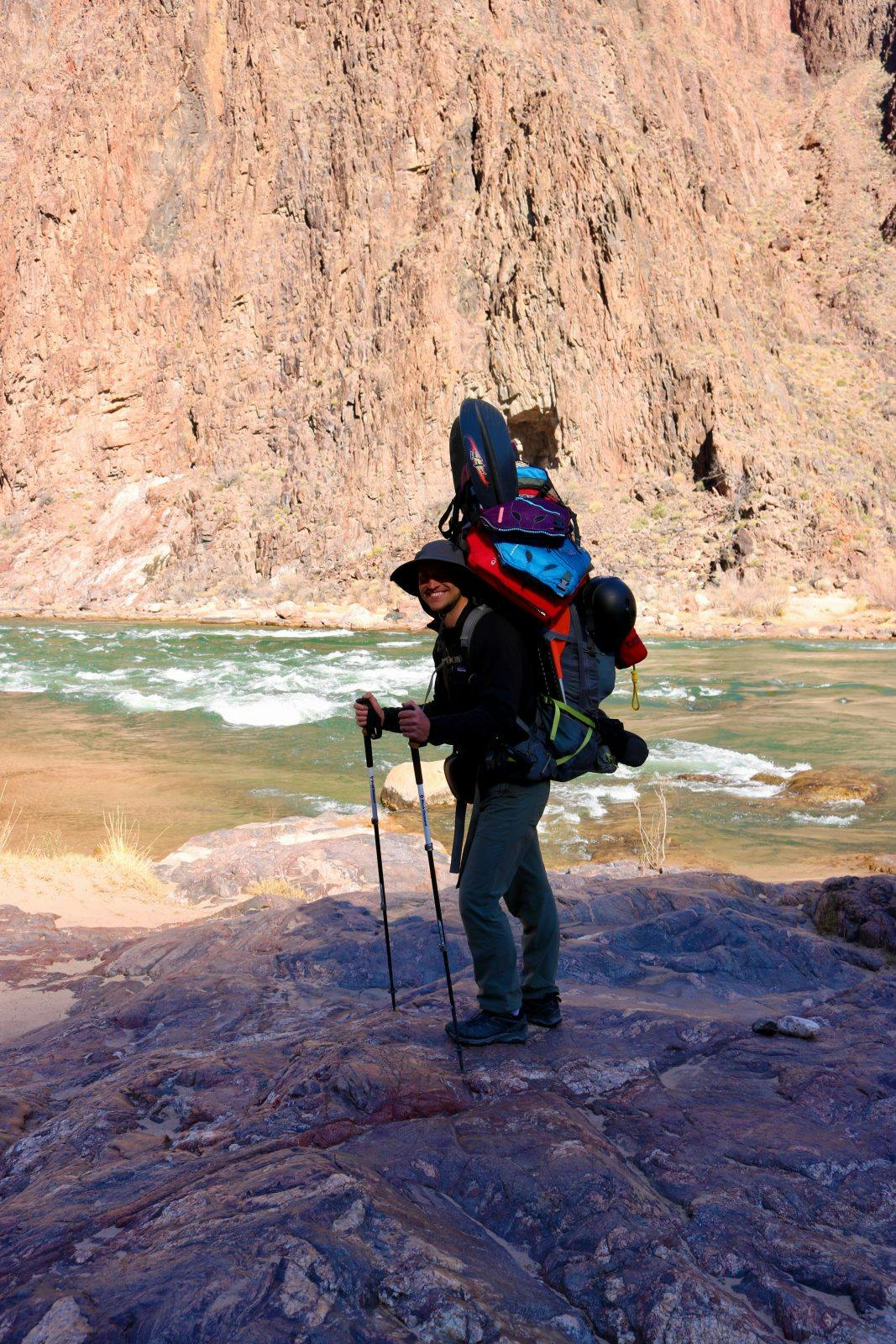 Heavy packs for our hike up the Bright Angel trail