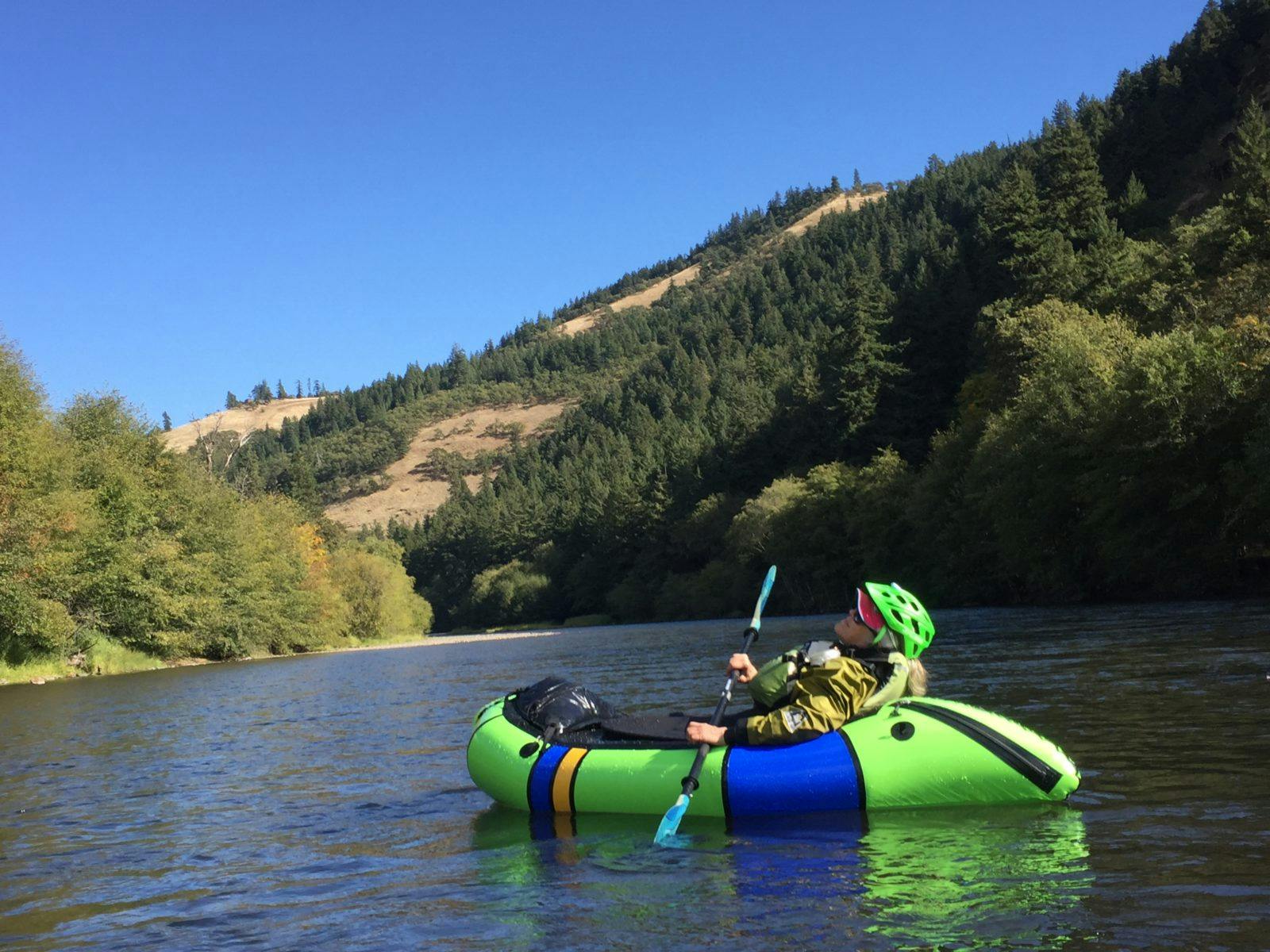 Soaking it in while she can &#x2013; Cathy (our Ops Director&#x2019;s mom) takes advantage of the sun on a relaxing weekend family float down the Klickitat River in Southern Washington.