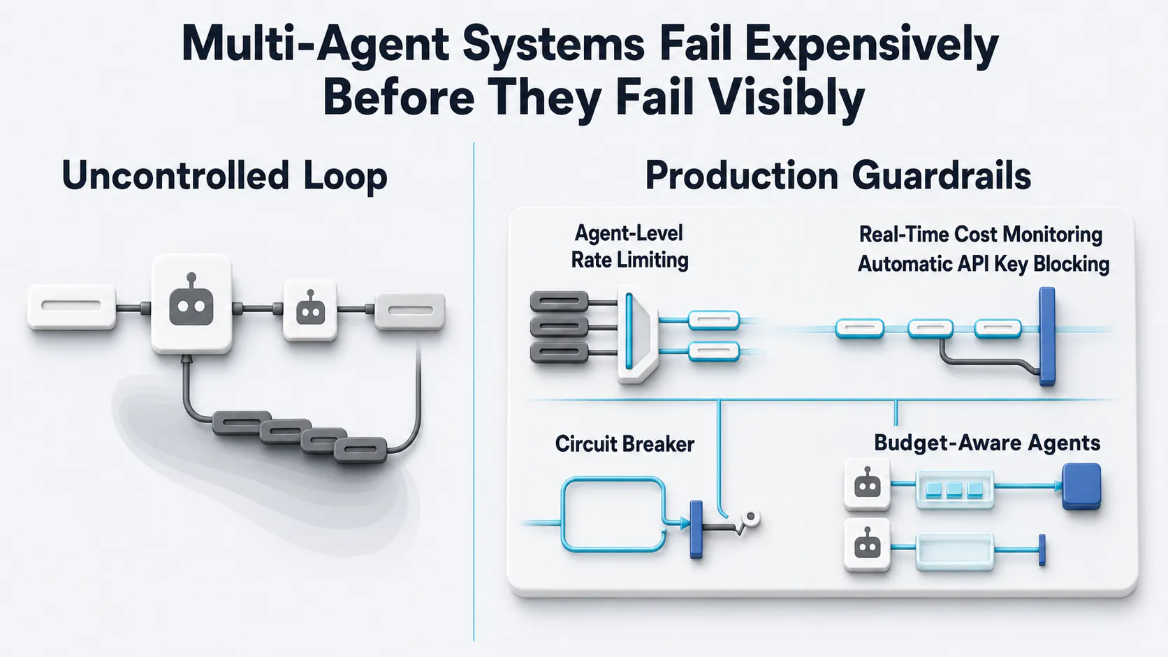 Multi-agent cost guardrails infographic
