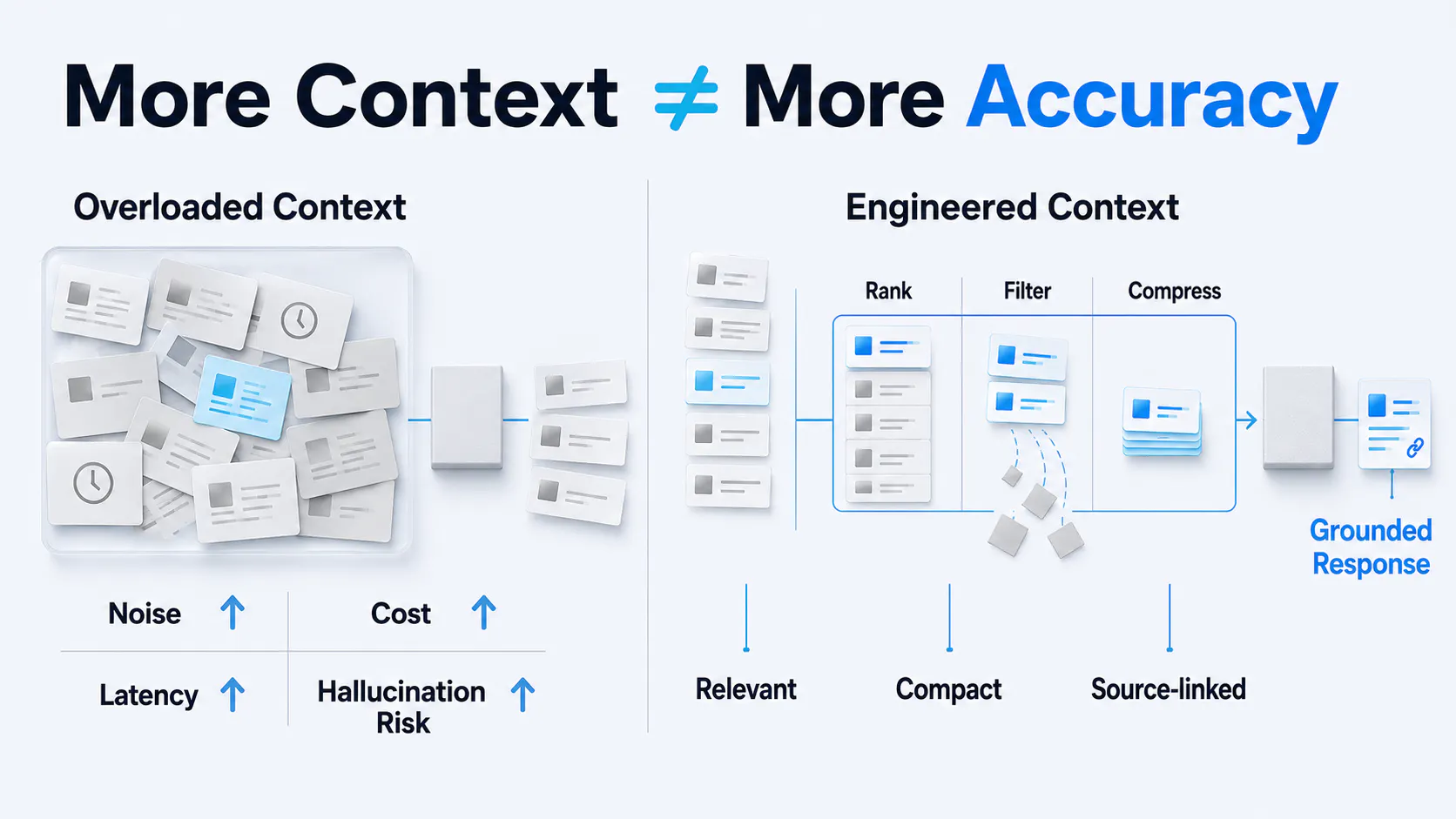 Overloaded versus engineered RAG context