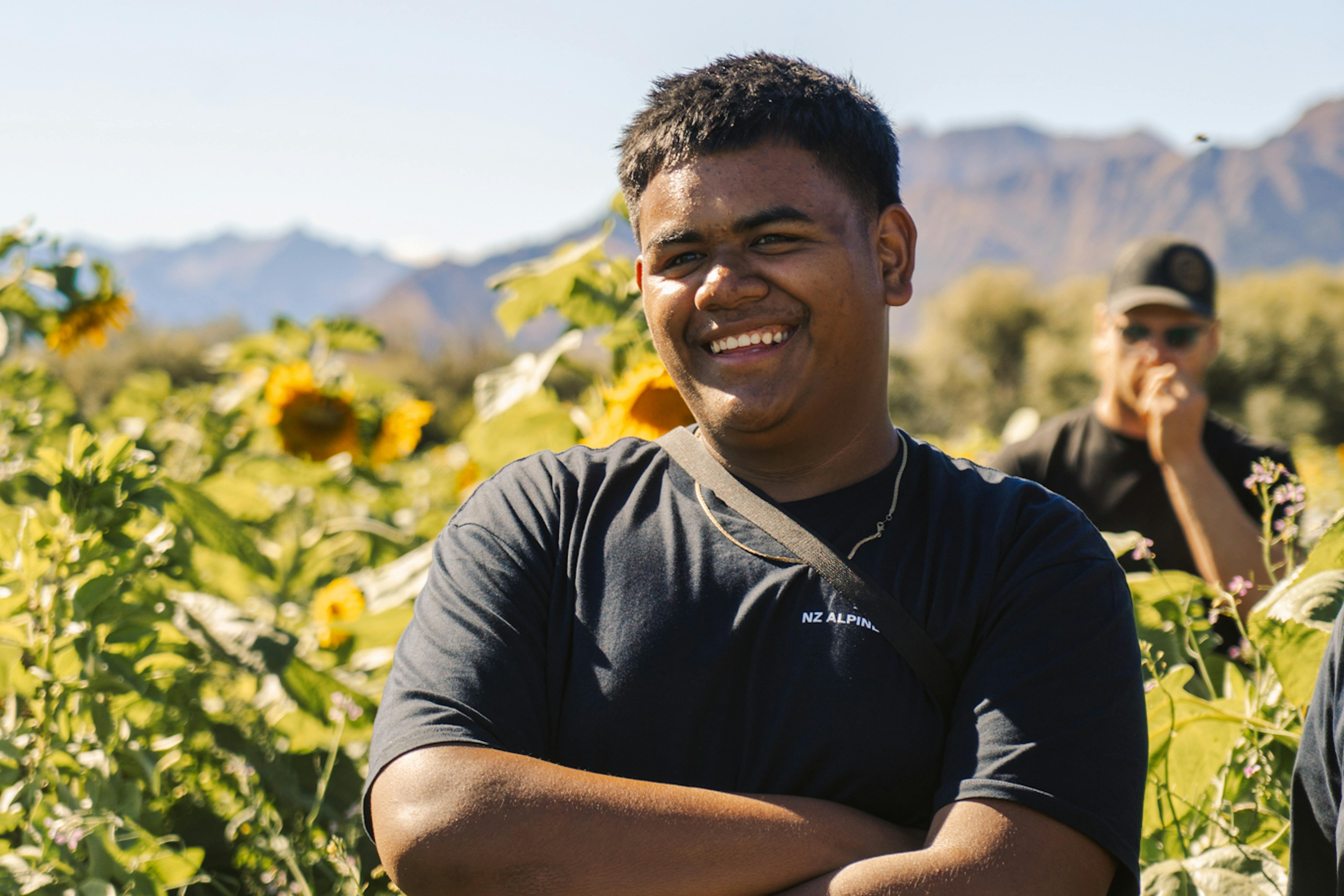 Elijah on his own in sunflowers