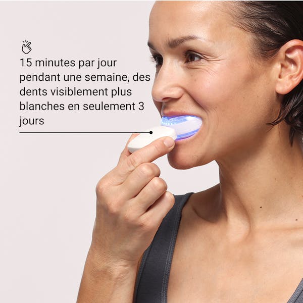 Routine Bright Smile Alpine White comprenant Sérum Correcteur de Couleur, Kit de Blanchiment LED et Dentifrice Extra White. Pour des dents visiblement plus blanches dès 3 jours et un sourire éclatant à chaque instant.