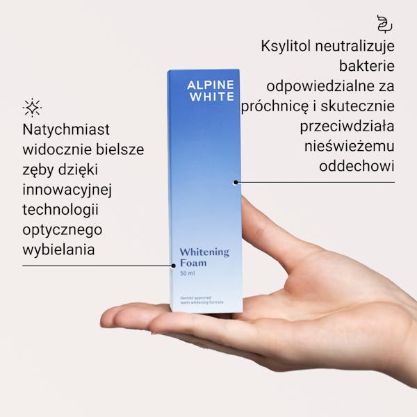 alpine white, higiena jamy ustnej, zdrowe zęby, pianka wybielająca, wybielanie, Studio alpine white