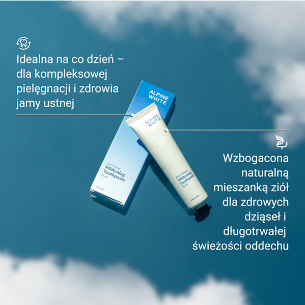 Alpine White, pasta wybielająca, przeciwdziałająca powstawaniu płytki nazębnej, wyprodukowana w Szwajcarii