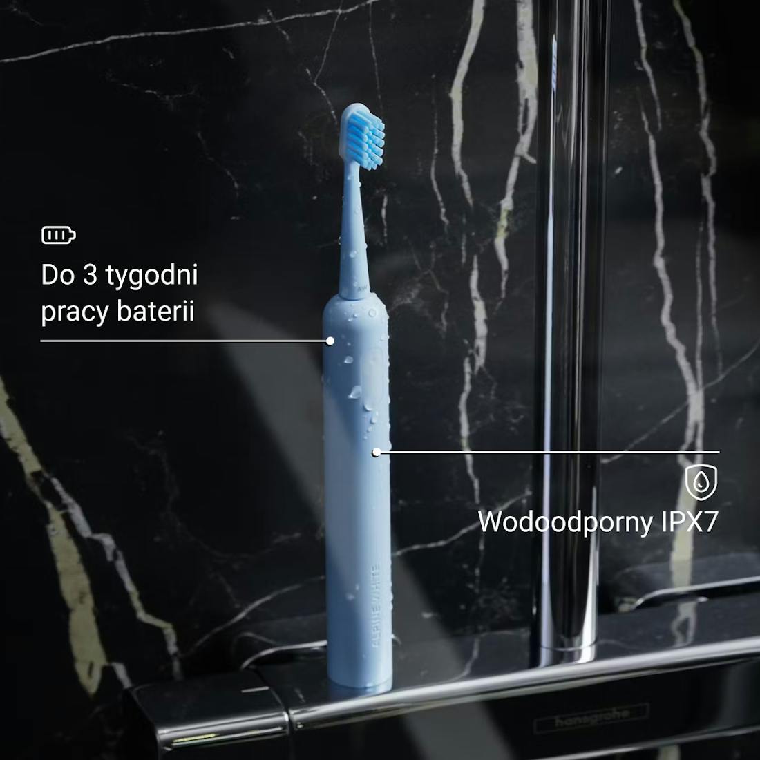 Alpine White, szczoteczka soniczna, wybielająca, szczoteczka do zębów, bardzo miękka