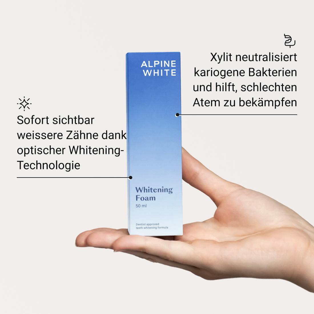 alpine white, dental hygiene, healthy teeth, whitening foam, bleaching, Studio alpine white