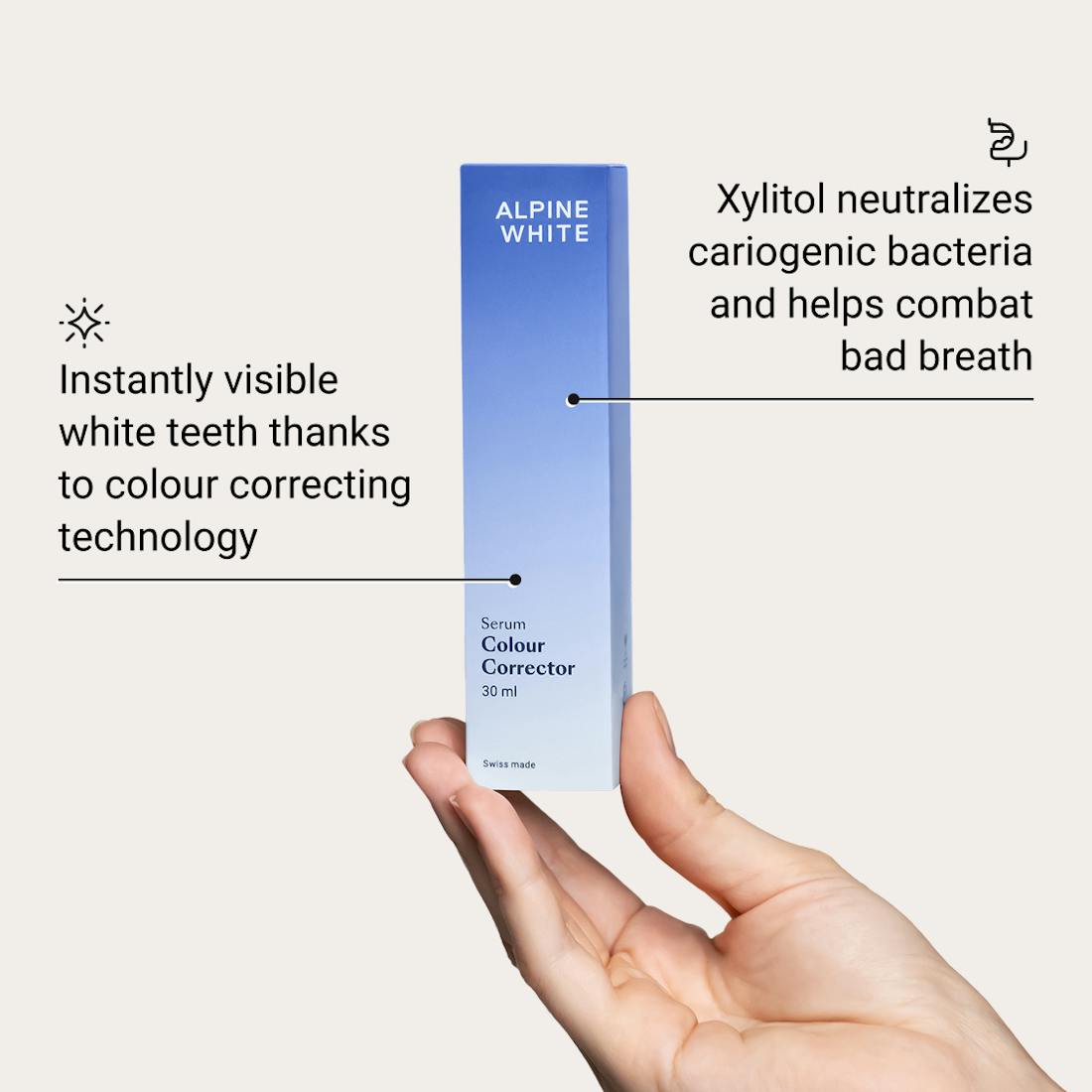 alpine white, dental hygiene, healthy teeth, colour corrector serum, bleaching, alpine white Studio