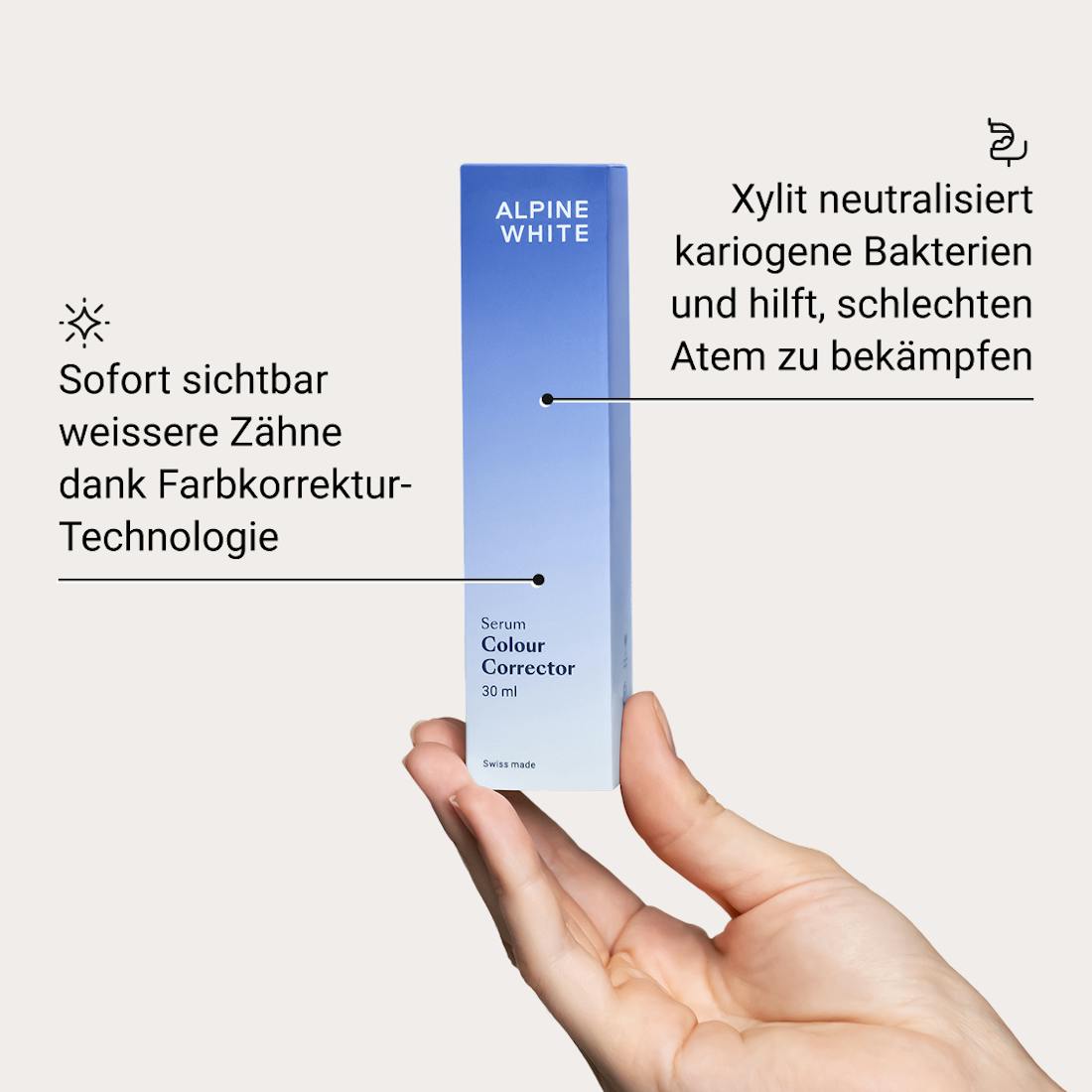 alpine white, dental hygiene, healthy teeth, colour corrector serum, bleaching, alpine white Studio