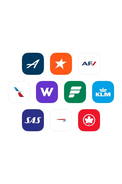 Various airline logos