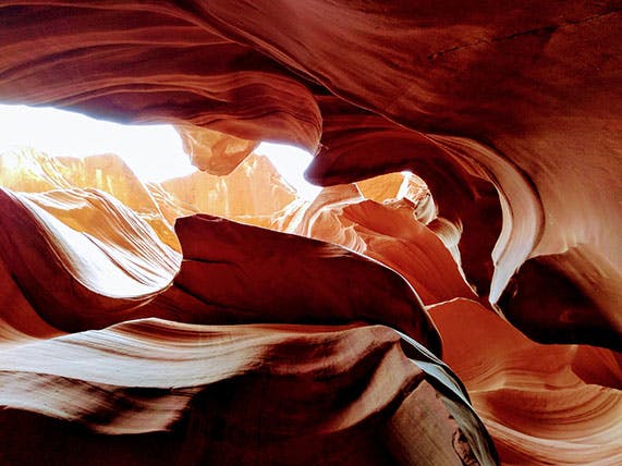 Image of the inside of a crevice in the Grand Canyon