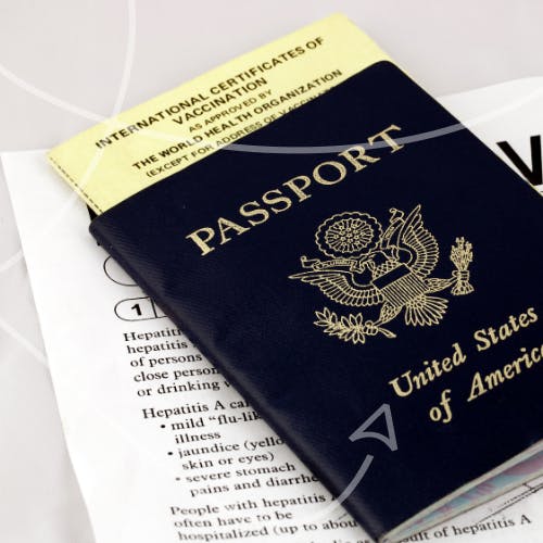 Passport and vaccination certificate