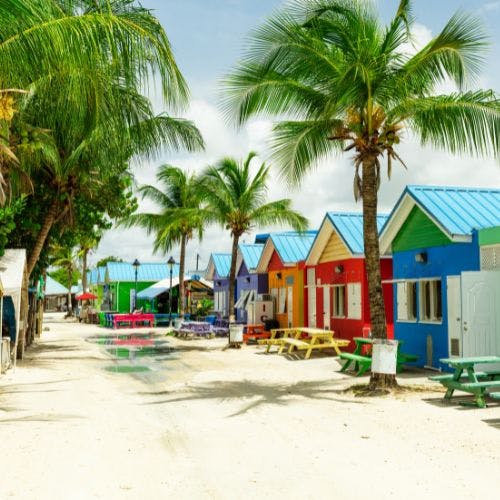 Beach huts in Barbados