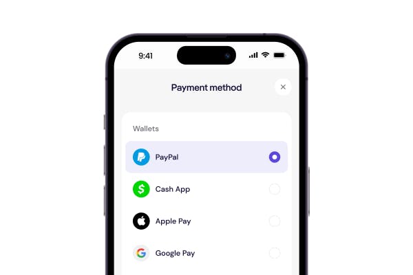 Select PayPal at checkout